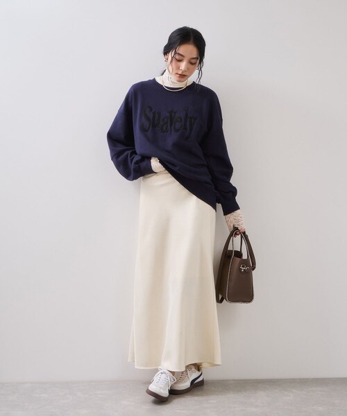 VIS(ビス)の「シャイニーナローフレアスカート(スカート・レディース・ブラック/キナリ・F)」の18枚目の写真