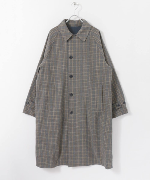 URBAN RESEARCH Sonny Label（アーバンリサーチサニーレーベル）の「チェックリバーシブルオーバーコート（ステンカラーコート・メンズ・ベージュ/ネイビー・M/L）」の8枚目の写真