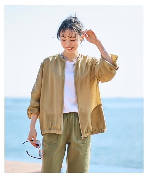 nissen（ニッセン）の「大きいサイズ ノーカラーシアージャケット