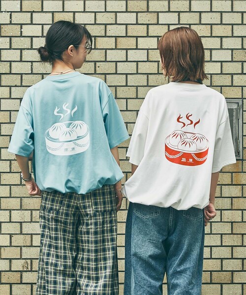 URBAN RESEARCH（アーバンリサーチ）の「551蓬莱×UR　ドロストショートスリーブTシャツ（Tシャツ/カットソー・レディース・OFF/CHARCOAL/ICE BLUE・S/M/L/XL）」の13枚目の写真