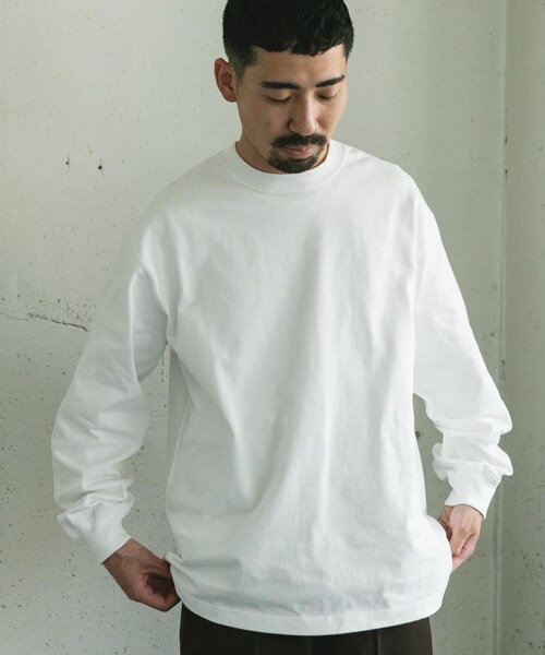 URBAN RESEARCH DOORS(アーバンリサーチドアーズ)の「10.5オンス ヘビーウェイトロングスリーブTシャツ(Tシャツ/カットソー・メンズ・WHITE/ASH GRAY/INK BLACK/PURPLE・M/L)」の9枚目の写真