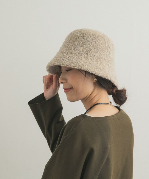 URBAN RESEARCH DOORS(アーバンリサーチドアーズ)の「ブークレバケハ(ハット・レディース・GREIGE/BLACK・one)」の12枚目の写真