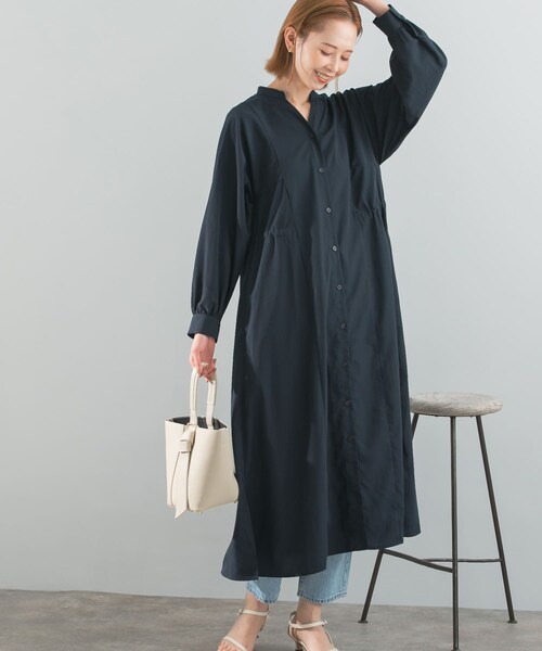 URBAN RESEARCH ROSSO（アーバンリサーチロッソ）の「パネルデザインシャツワンピース（ワンピース・レディース・MINT/STRIPE/NAVY・FREE）」の2枚目の写真