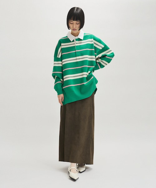 ADAM ET ROPE'(アダムエロペ)の「シンセティックスエードペンシルマキシスカート(スカート・レディース・ダークブラウン系/サックス/ブラック・36/38)」の7枚目の写真