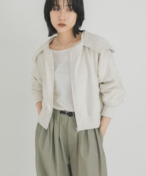 KBF（ケイビーエフ）の「セーラーライククロップドパーカー（パーカー・レディース・NAVY/OATMEAL/TOP GRAY・One）」の14枚目の写真