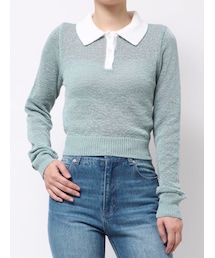 MERCURYDUO | クリアボタンポロニット(ニット/セーター)