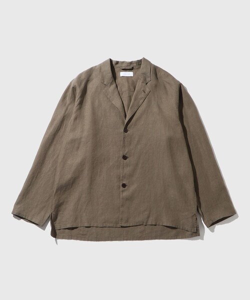 ADAM ET ROPE'（アダムエロペ）の「リネン シャツジャケット（テーラードジャケット・メンズ・ブラック/チャコール/ネイビー・L/M）」の4枚目の写真