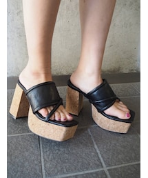 EVRIS | コルクスクエアトゥサンダル(サンダル)