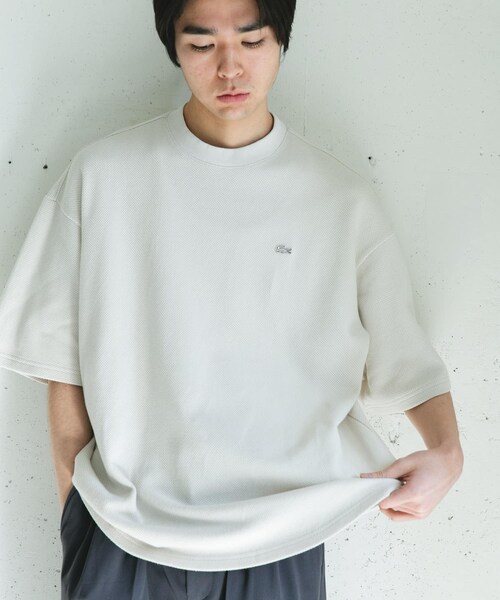 URBAN RESEARCH DOORS（アーバンリサーチドアーズ）の「『別注』LACOSTE×DOORS　THICK PIQUE ROUND SHORT-SLEEVE（Tシャツ/カットソー・メンズ・HAMMAM/ABYSS BLUE/BIRCH/BLACK BIRD・3/4/5）」の9枚目の写真