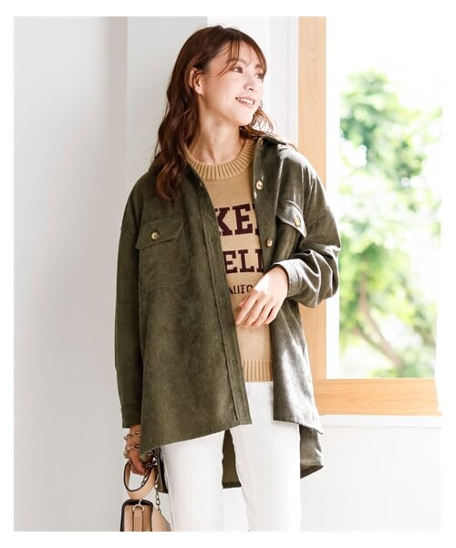 nissen（ニッセン）の「コーデュロイビッグシルエットジャケット（テーラードジャケット・レディース・ピンク/カーキ/ベージュ・L~LL相当/3L~4L相当/5L~6L相当/8L相当/10L相当/不要1/不要2/不要3）」の14枚目の写真