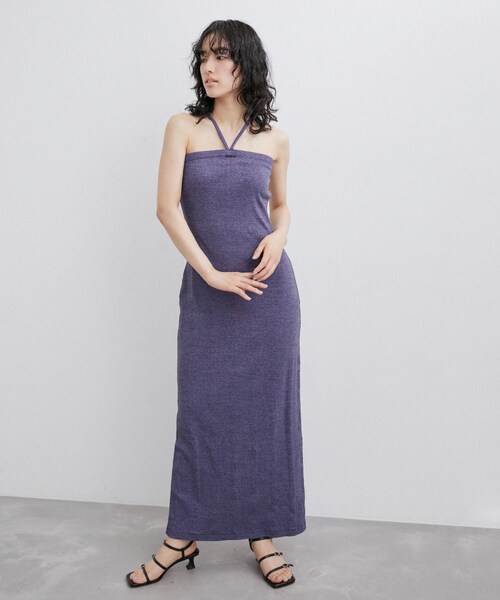 ADAM ET ROPE'(アダムエロペ)の「【Miller for ADAM ET ROPE'】Cup付 Camisole One-piece(ワンピース・レディース・ブラック/ベージュ/パープル系・F)」の9枚目の写真
