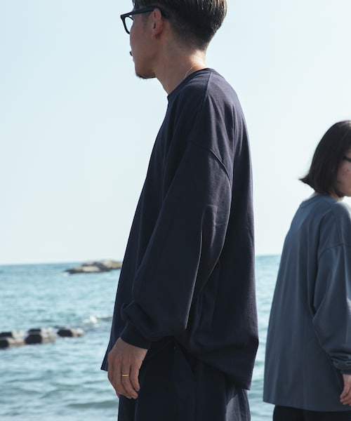 トップス wide dad Dad LONG-SLEEVE T-SHIRTS D.NVY トップス wide dad Dad LONG-SLEEVE T-SHIRTS D.NVY mens-navy