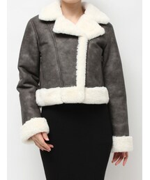 ヴィンテージライクフェイクファーブルゾン