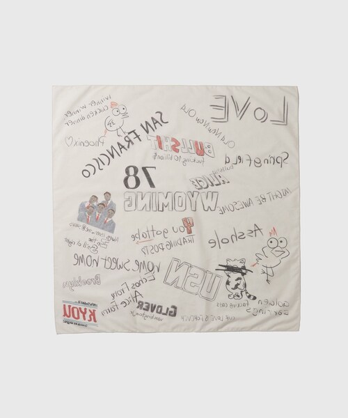 ADAM ET ROPE'（アダムエロペ）の「【KYOU/キョウ】ESSENTIAL.02 Graphic Printed Scarf（ストール/ショール・メンズ・ホワイト系・F）」の7枚目の写真