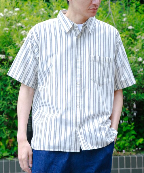 URBAN RESEARCH Sonny Label（アーバンリサーチサニーレーベル）の「インドコットンストライプシャツ（シャツ/ブラウス・メンズ・オフ/ブルー・M/L）」の9枚目の写真
