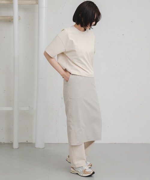 EKAL（エカル）の「『吸水速乾/UVカット』coolmaxカーブラインストレートスカート（スカート・レディース・チャコール/アイボリー・one）」の10枚目の写真