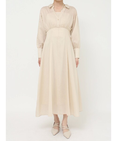 LAGUNAMOON（ラグナムーン）の「キャミレイヤードシャツワンピース（シャツワンピース・レディース・ブラック/ベージュ・S/M）」の3枚目の写真