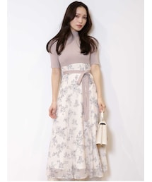 MERCURYDUO | フラワーニットドッキングワンピース(ワンピース)