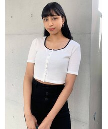 EMODA | コンパクトショートリブニット(Tシャツ/カットソー)