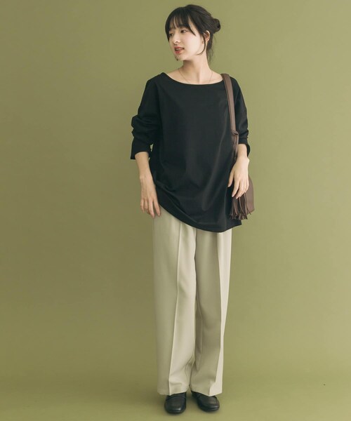 ITEMS URBANRESEARCH(アイテムズ アーバンリサーチ)の「シルケットロングスリーブTシャツ(Tシャツ/カットソー・レディース・WHT/BORDER/BLK・FREE)」の15枚目の写真