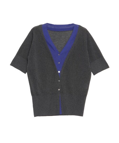 ELENDEEK(エレンディーク)の「COLOR LAYERED HALF SLEEVES KT(ニット/セーター・レディース・チャコールグレー/ピンク/ベージュ・F)」の4枚目の写真