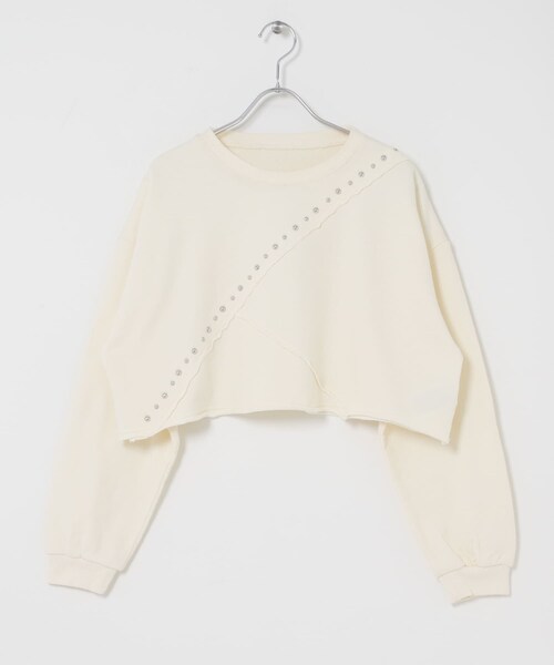 SENSE OF PLACE by URBAN RESEARCH（センスオブプレイスバイアーバンリサーチ）の「スタッズピグメントカットトップ（スウェット・レディース・CHARCOAL/IVORY/BROWN・One）」の11枚目の写真