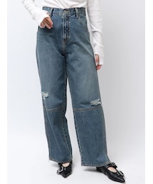 Ungrid | ヘムスリットクラッシュデザインデニム(デニムパンツ)