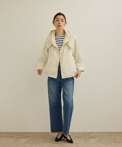 ROPE'（ロペ）の「シルク混タフタギャザーマウンテンパーカー/イージーケア（マウンテンパーカー・レディース・ブラック/オフホワイト・36/38）」の14枚目の写真