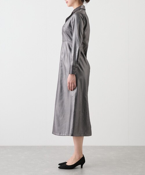 Jayro（ジャイロ）の「開衿Iラインワンピース（ワンピース・レディース・チャコール/キナリ/ベージュ・M）」の19枚目の写真
