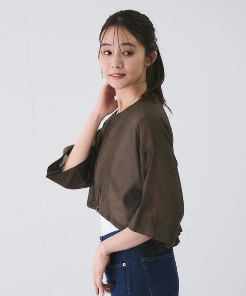 Jayro(ジャイロ)の「ショートシアーブルゾン(ブルゾン・レディース・ブラック/カーキ・F)」の16枚目の写真