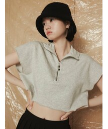 EMODA | カバーハーフジップトップ(Tシャツ/カットソー)