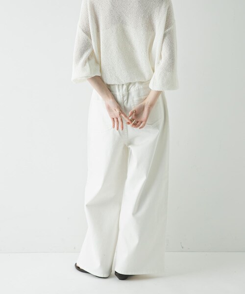 URBAN RESEARCH(アーバンリサーチ)の「『3サイズ展開』綿麻デニムイージーパンツ(デニムパンツ・レディース・WHITE/LT BLUE・38/40/36)」の6枚目の写真