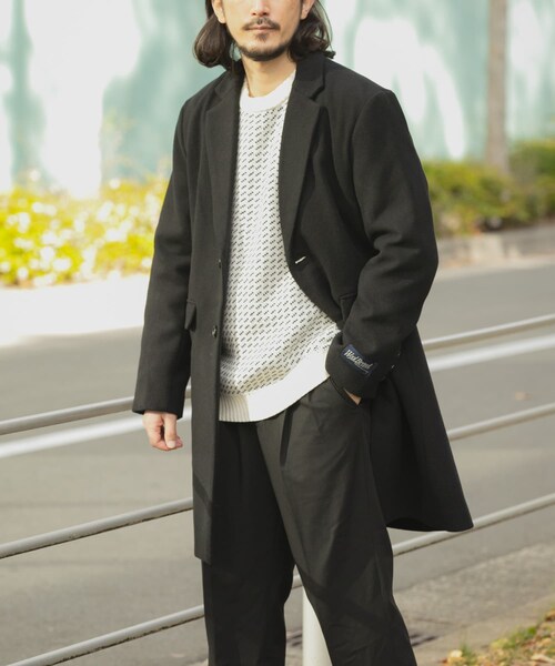 ITEMS URBANRESEARCH(アイテムズ アーバンリサーチ)の「ウールブレンドチェスターコート(チェスターコート・メンズ・GRY/NVY/BLK・M/L)」の11枚目の写真