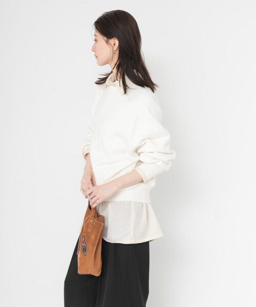 URBAN RESEARCH(アーバンリサーチ)の「コットンカシミヤスウェットニット(ニット/セーター・レディース・OFF WHITE/GRAY/DRK NAVY・Free)」の9枚目の写真