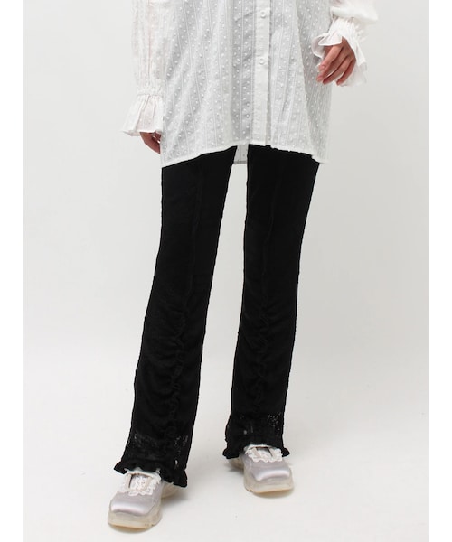 merry jenny（メリージェニー）の「lace panel pants（その他パンツ・レディース・オフホワイト/ブラック/ピンク・F）」の2枚目の写真
