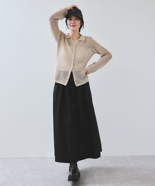 VIS（ビス）の「【WEB限定】フロントボタンフレアスカート（スカート・レディース・ブラック/ベージュ/オレンジ・F）」の14枚目の写真