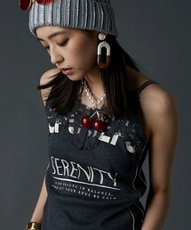 nissen | ロゴプリントテレコキャミソール＜大きいサイズ有＞GEVS.(キャミソール)