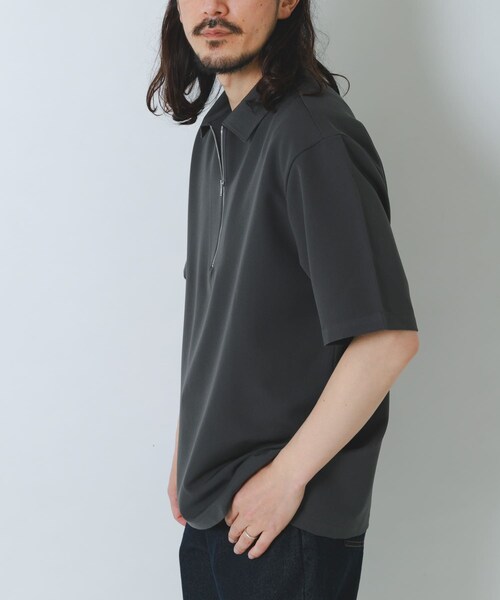 ITEMS URBANRESEARCH（アイテムズ アーバンリサーチ）の「冷感+速乾TRストレッチハーフZIP プルオーバー（シャツ/ブラウス・メンズ・CHARCOAL/BEIGE/BLUE/GREEN・M/L）」の22枚目の写真