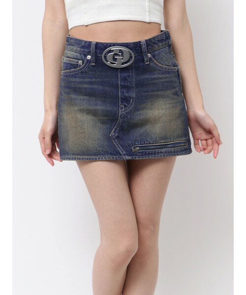 GYDA（ジェイダ）の「GD MOLDスカートライクデニムショートパンツ（デニムスカート・レディース・アイスブルー/インディゴ・XS/S/M）」の6枚目の写真