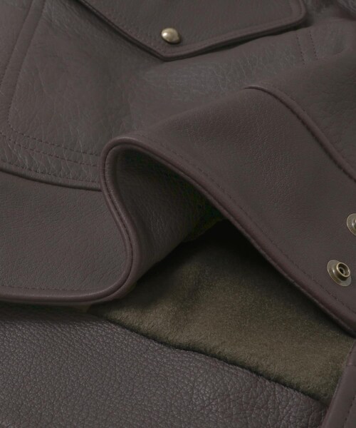 URBAN RESEARCH（アーバンリサーチ）の「A PRESSE　Leather A-1 Flight Jacket（その他アウター・メンズ・BROWN・2/3）」の9枚目の写真