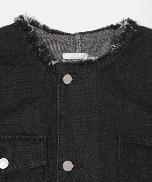 ITEMS URBANRESEARCH（アイテムズ アーバンリサーチ）の「デニムオーバーノーカラージャケット（デニムジャケット・レディース・BLU/GRY/BLK・Free）」の22枚目の写真