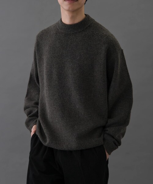 URBAN RESEARCH DOORS(アーバンリサーチドアーズ)の「FORK&SPOON Ricotta モックネックニット(ニット/セーター・メンズ・BROWN/GREEN/CHARCOAL・4/5)」の4枚目の写真