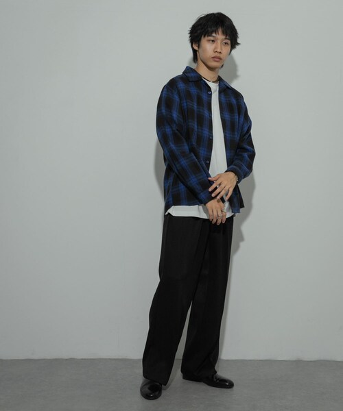 SENSE OF PLACE by URBAN RESEARCH（センスオブプレイスバイアーバンリサーチ）の「『セットアップ対応』ウールライクダブルタックワイドパンツ（その他パンツ・メンズ・BLACK/CHARCOAL/GREIGE/NAVY・S/M/L）」の20枚目の写真