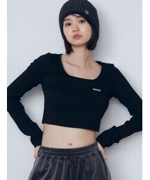 EMODA | プレートクロップトップ(Tシャツ/カットソー)