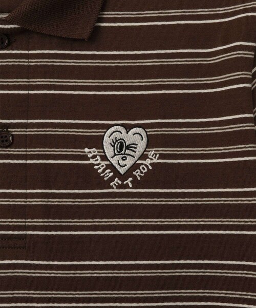 ADAM ET ROPE'（アダムエロペ）の「【Chocomoo×ADAM ET ROPE'】刺しゅうPOLO（ポロシャツ・レディース・ブラック系/ダークブラウン・F）」の13枚目の写真