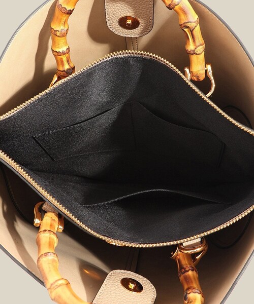 ROPE'（ロペ）の「【E'POR】BAMBOO BAG Large/A4対応・通勤・26SS新色（トートバッグ・レディース・ブラック系/オフホワイト/ベージュ系/グレー・F）」の17枚目の写真