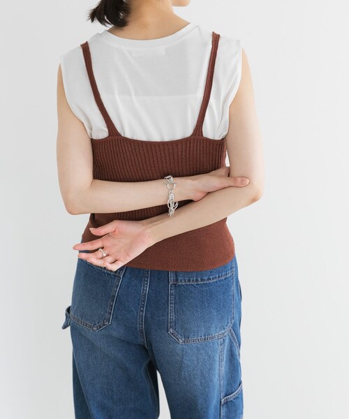 URBAN RESEARCH（アーバンリサーチ）の「ニットキャミソール（キャミソール・レディース・LAME BLACK/BROWN・FREE）」の16枚目の写真