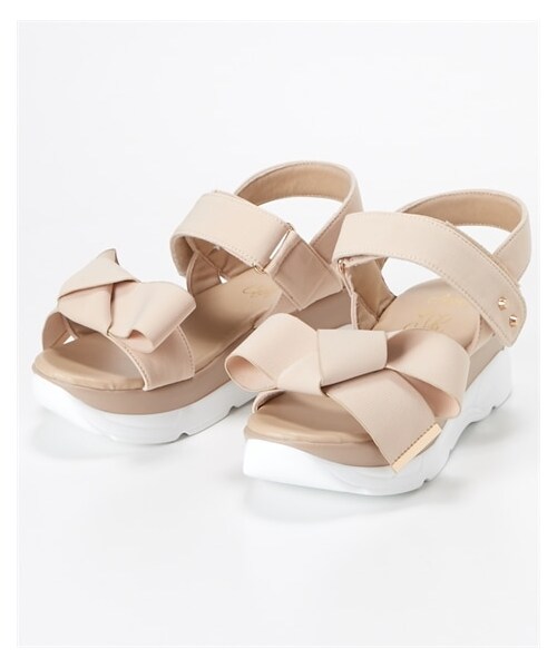 nissen（ニッセン）の「【ゆったり幅広】リボンモチーフスポーツサンダル（低反発中敷）（ワイズ４Ｅ）（サンダル・メンズ・黒/ベージュ/ストライプ/アイスグレー/デニムブルー・M=23.0~23.5cm/4E/L=24.0~24.5cm/4E/LL=25.0~25.5cm/4E/3L=26.0~26.5cm/4E）」の4枚目の写真