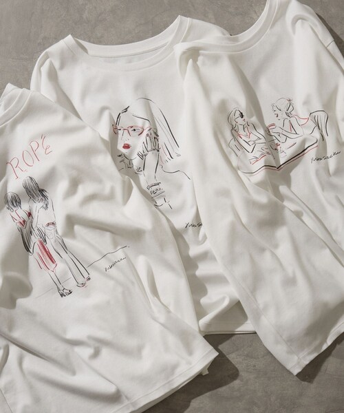 ROPE'(ロペ)の「【YUKO SAEKI for ROPE’・コラボレーション】プリントTシャツ/イージーケア(Tシャツ/カットソー・レディース・ホワイト系・F)」の12枚目の写真