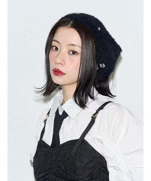 jouetie(ジュエティ)の「【kaorinomori×jouetie】ビジューバブーシュカ(その他ヘアアクセサリー・レディース・グレー/ブラック・F)」の14枚目の写真